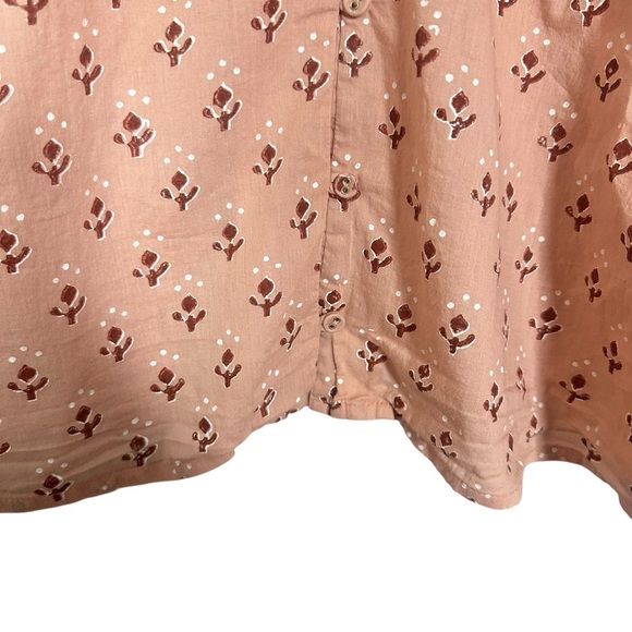 Cleobella Rue Blouse Womens Large Organic Cotton Boho Peasant Petal Pink Top - Picture 14 of 15